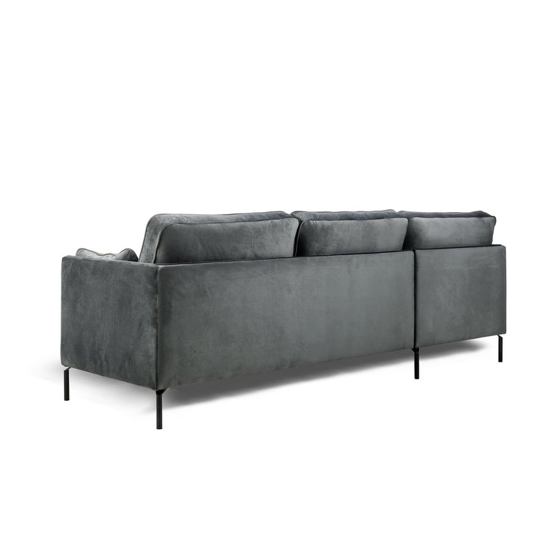 3 seater sofa CL left, Fashion Velvet fabric, F411 dark gray