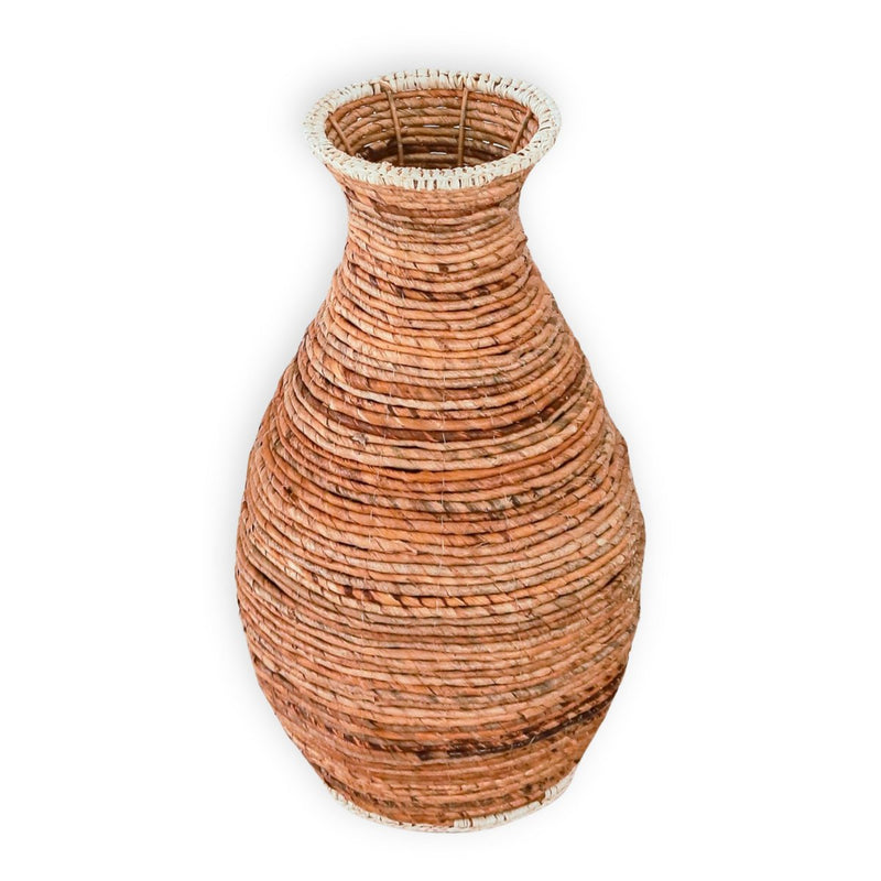 Woven Boho Vase TUMBAK made from Banana Fibre and Raffia