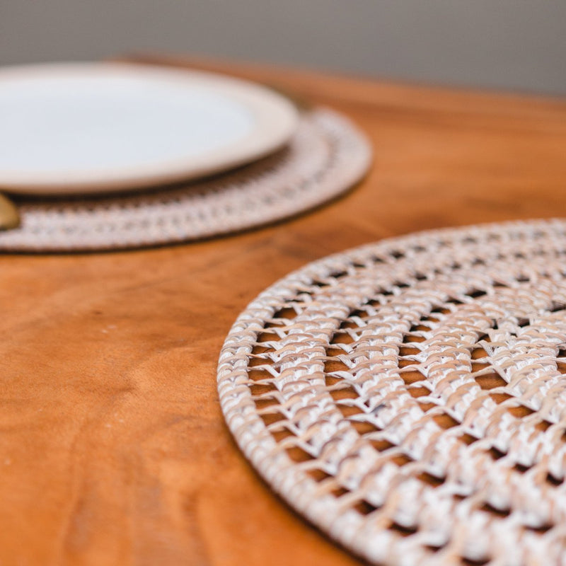 Placemat (Set of 2, 4 or 6) ILUH 35 cm | Boho Table Mat made of Rattan