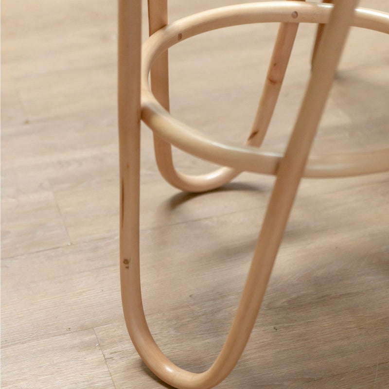 Rattan Stool KOLAKA Natural Ø35 cm with Woven Seating Surface | Three-Legged Small Round Stool