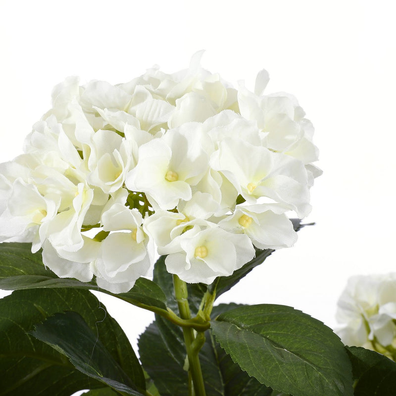 Artificial Hydrangea Plant in Flower Pot Stan - H45 x Ø45 cm - White