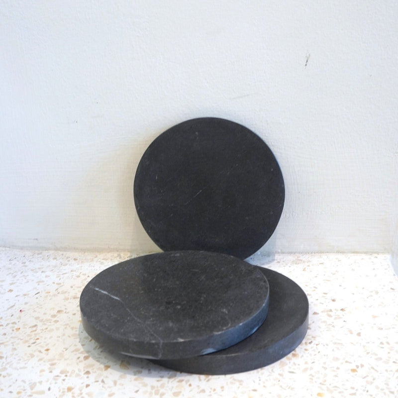 Round Marble Coasters Set of 4 or 8 Handmade RANUKA (grey)