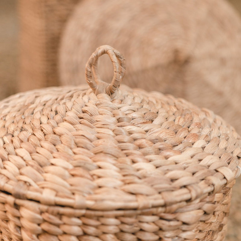 Laundry Basket with Lid GARUT made from Water Hyacinth (3 sizes)