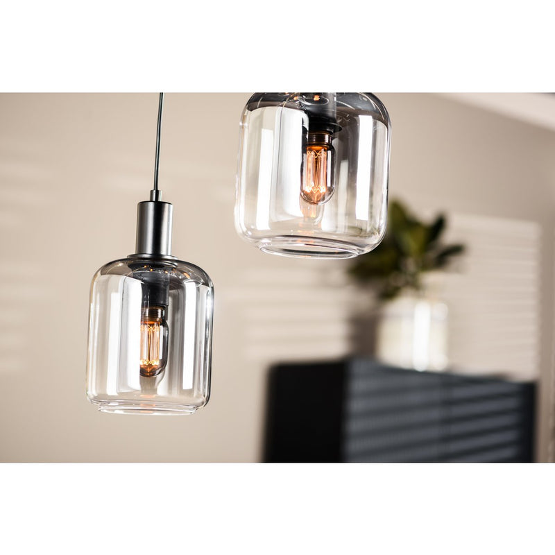 Hanglamp, 5-lichts, H340 smoke glas