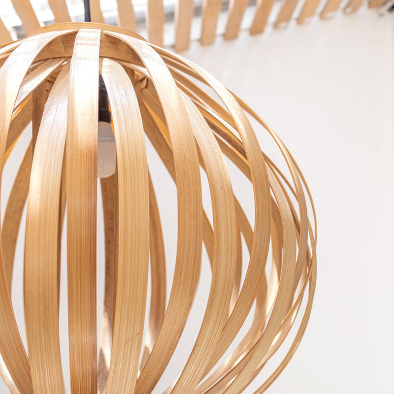 Bamboo Lamp Natural Lampshade UBUD Spherical Shaped Ceiling Lamp Pendant Lamp Made of Natural Fibres