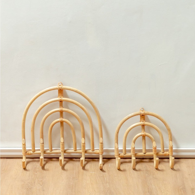 Rattan Coat Rack Coat Hooks Beige Wall Hooks MAKU (2 sizes)