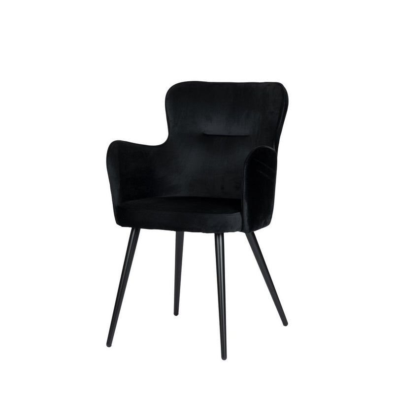 Wing chair black (Set of 2)