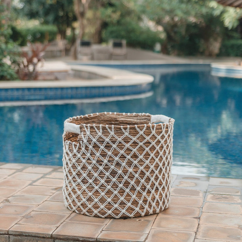 Storage Basket PURA | Plant Basket | Laundry Basket (white) made from Banana Fibre (3 sizes)