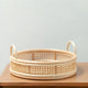 Rattan Tray | Round Serving Tray NEIRA Handmade Beige Decorative Tray Ø40 cm