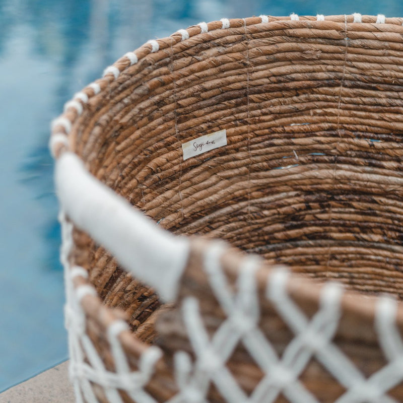 Storage Basket PURA | Plant Basket | Laundry Basket (white) made from Banana Fibre (3 sizes)