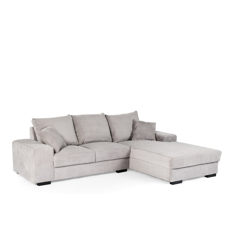 3 seater sofa CL right, fabric RIB, RIB311 gray