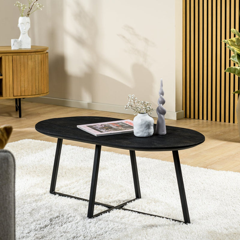 Coffee table oval, 90x45 cm, Z340 black