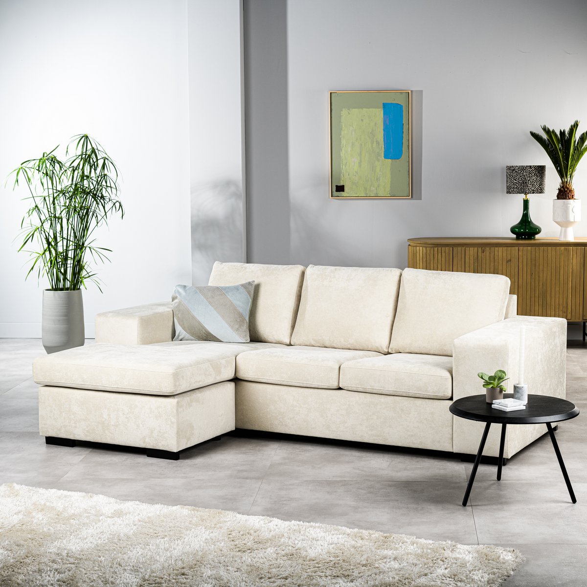 3 seater sofa CL L+R, fabric Hotel Chique, H460 beige