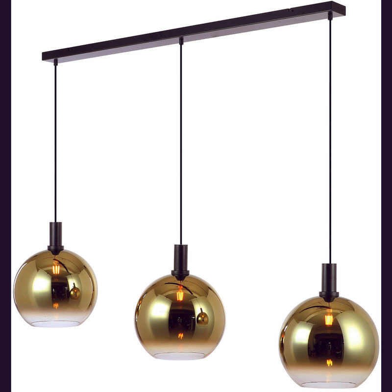 Hanglamp, 3-lichts, H850 goud