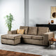 3 seater sofa CL L+R, fabric Hotel Chique, H430 brown