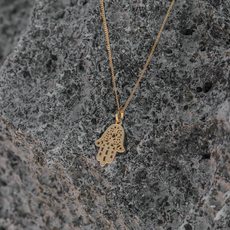 Dainty necklace 18k gold plated - gold 40 cm chain made of 925 silver gold vermeil - with Bali style pendant - KRAJAN gold