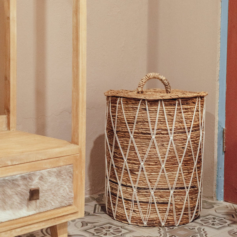 Laundry Basket with Lid KISA made from Banana Fibre