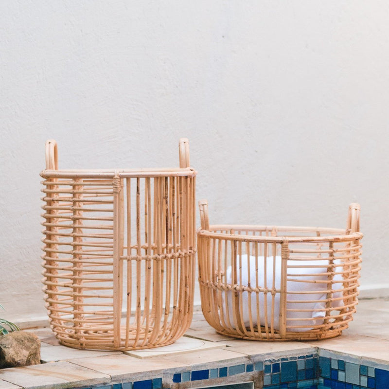 Laundry Basket | Plant Basket | Storage Basket JEMUH Made of Rattan (2 sizes)