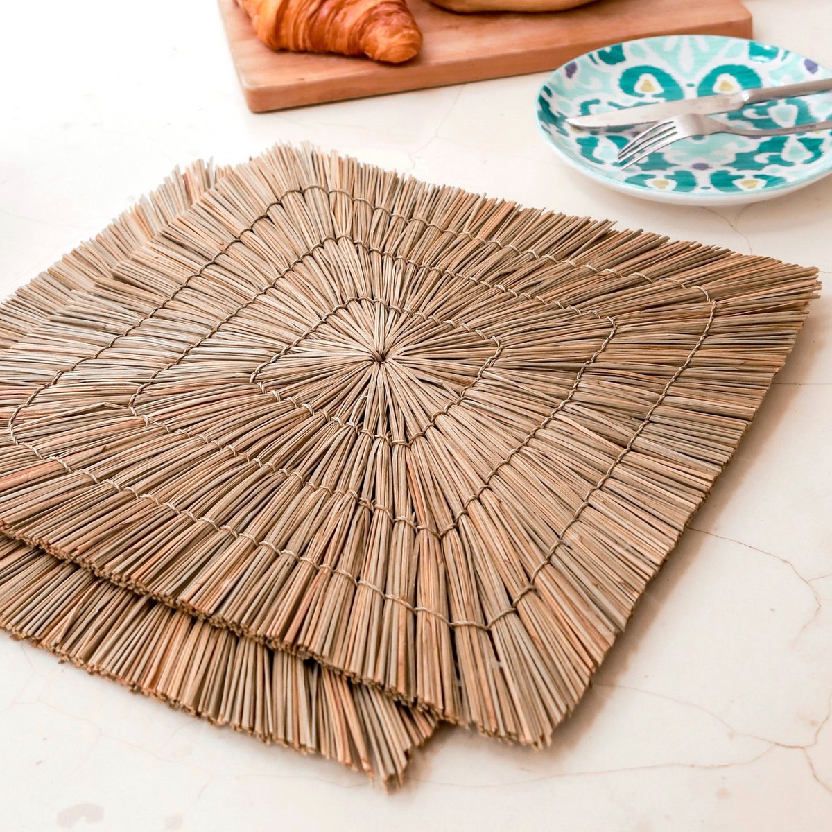 Placemat (set van 2, 4 of 6) 36 cm | Placemat VARNA (naturel) van zeegras