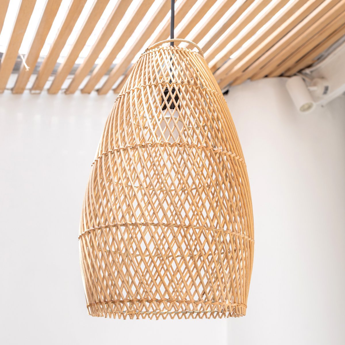 Rattan Ceiling Lamp Boho Lampshade TABUNG