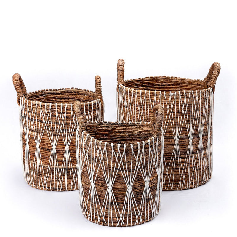 Boho Laundry Basket | Plant Basket | Storage Basket MANDURO made of Banana Fibre (3 sizes)