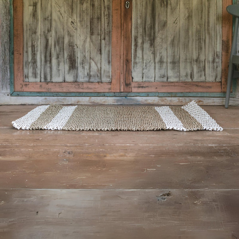 Seagrass carpet 120x60 cm SEWU | Striped Rug made of Seagrass