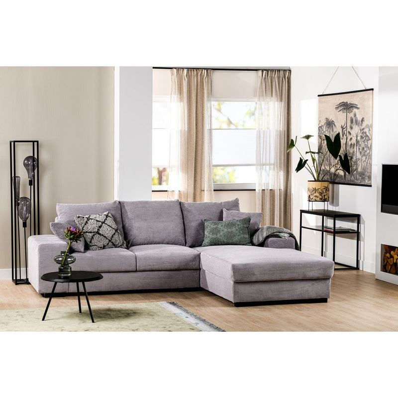 3 seater sofa CL right, fabric RIB, RIB311 gray