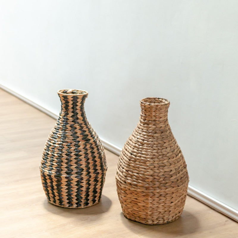 Woven Boho Vase DAYANA natural made from Water Hyacinth