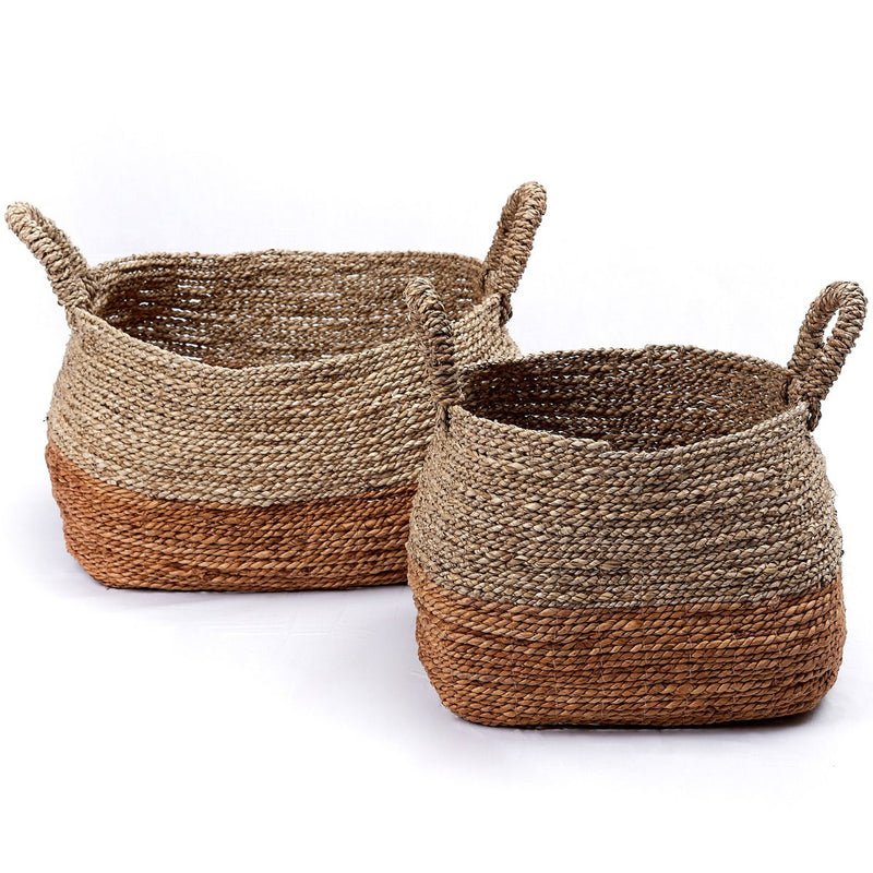 Storage Basket | Laundry Basket | Plant Basket MAJALENGKA (natural) made from Banana Fibre & Seagrass (3 sizes)