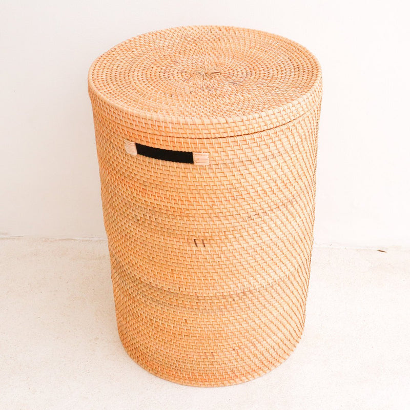 Laundry Basket with Lid Storage Basket made from Rattan SARI (2 sizes)