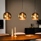 Hanglamp, 3-lichts, H850 goud