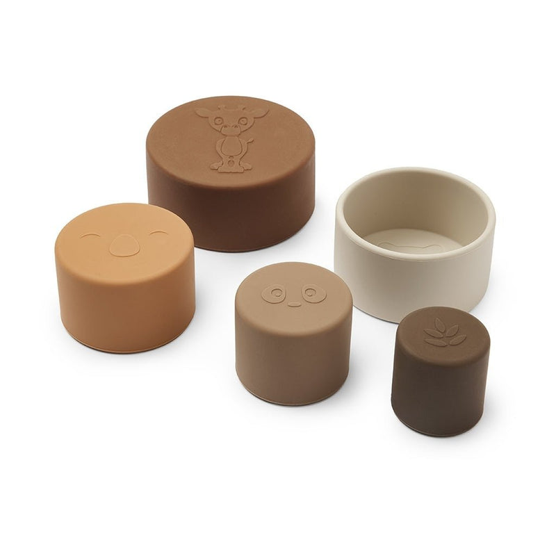 Vanja silicone stacking tower-Brown color mix