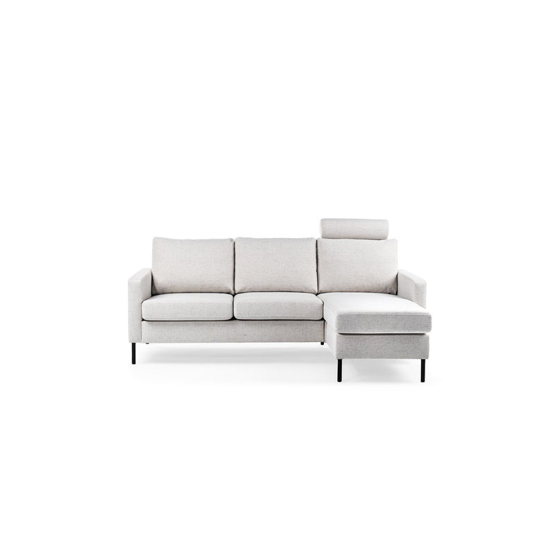 3 seater sofa CL L+R, with headrest, fabric Valente, V920 natural