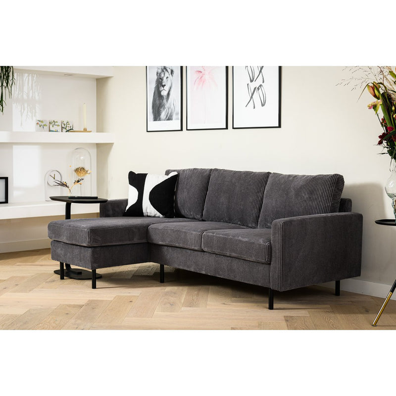 3 seater sofa CL L+R, fabric RIB, RIB230 anthracite