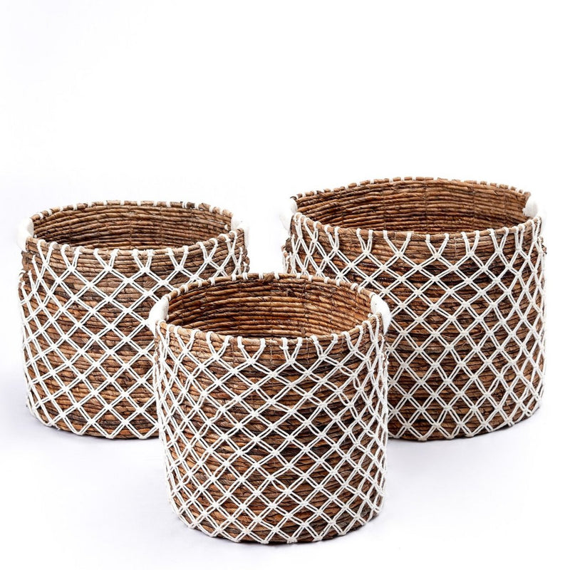 Storage Basket PURA | Plant Basket | Laundry Basket (white) made from Banana Fibre (3 sizes)