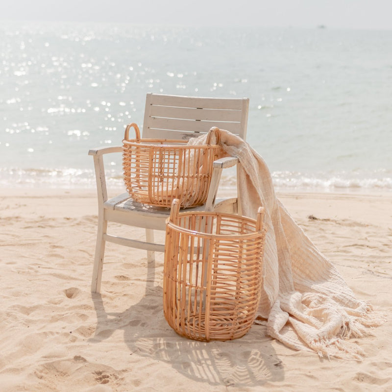 Laundry Basket | Plant Basket | Storage Basket JEMUH Made of Rattan (2 sizes)