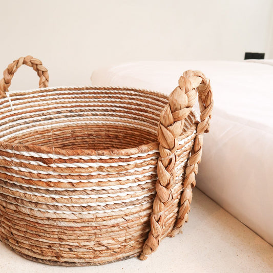 Laundry Basket Woven Storage Basket KURMA made from Banana Fibre (3 sizes)