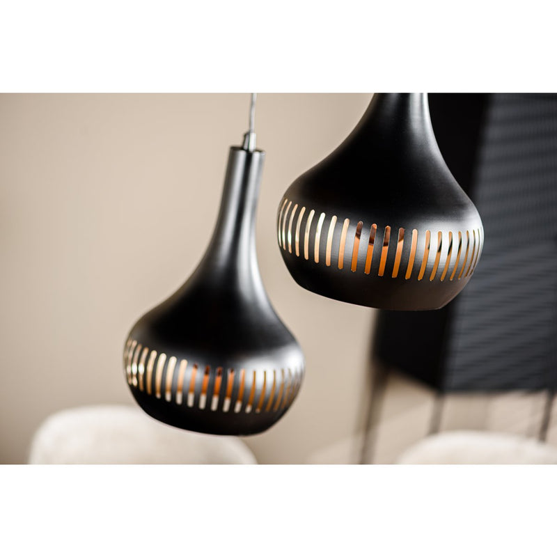 Hanging lamp, 3-light, H340 black