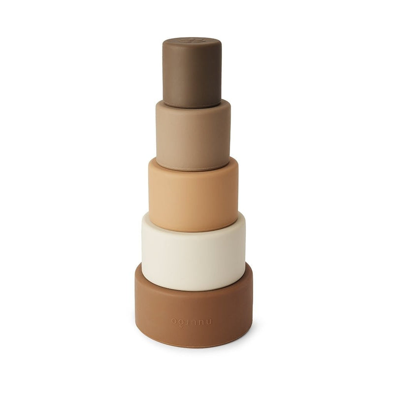 Vanja silicone stacking tower-Brown color mix