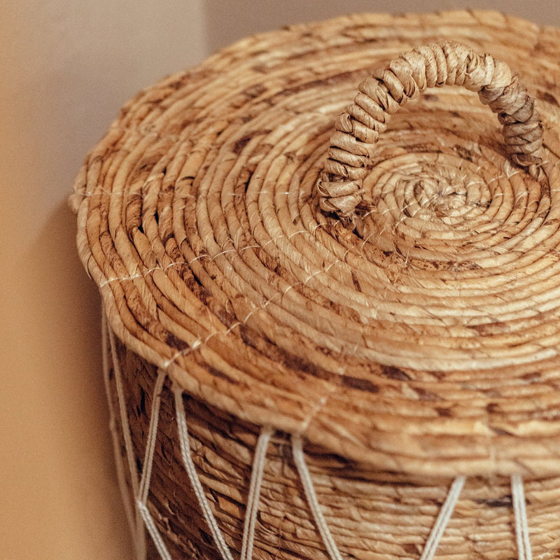 Laundry Basket with Lid KISA made from Banana Fibre