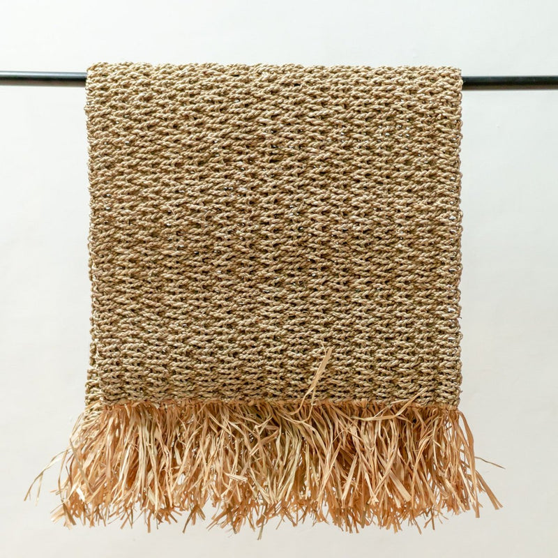 Seagrass Rug with Tassles 120x60 cm Woven Boho Carpet made of Seagrass BARA