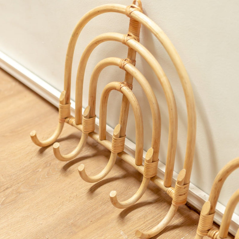 Rattan Coat Rack Coat Hooks Beige Wall Hooks MAKU (2 sizes)