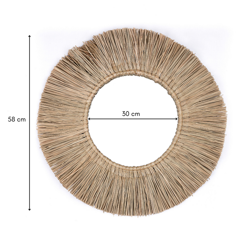 Wall Mirror from Seagrass Round with 60 cm Diameter RIMBA