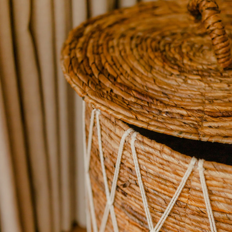 Laundry Basket with Lid KISA made from Banana Fibre