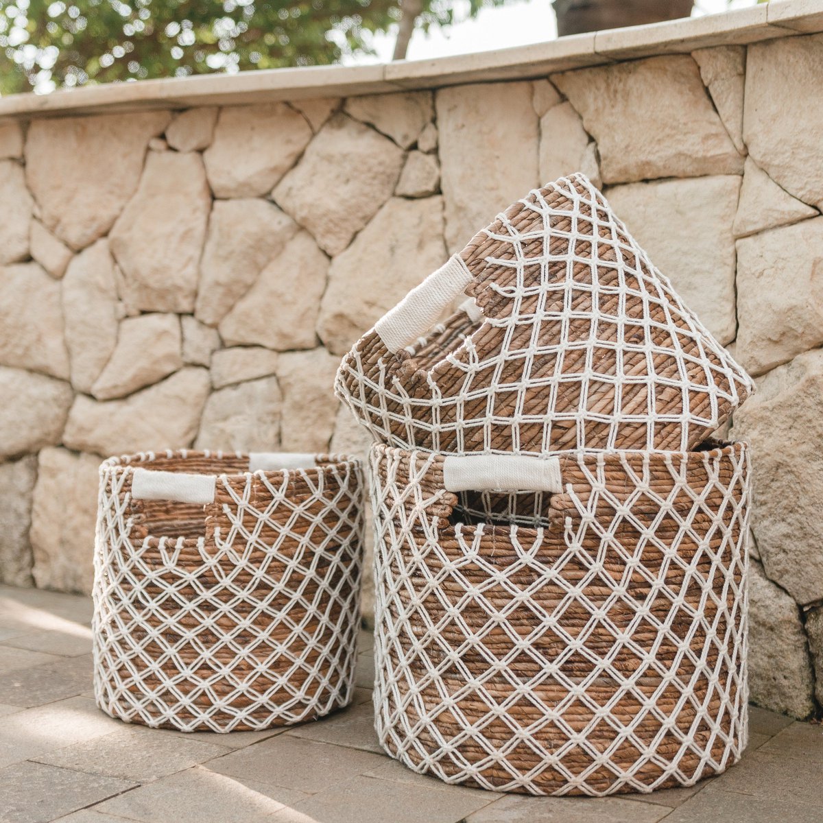 Storage Basket PURA | Plant Basket | Laundry Basket (white) made from Banana Fibre (3 sizes)