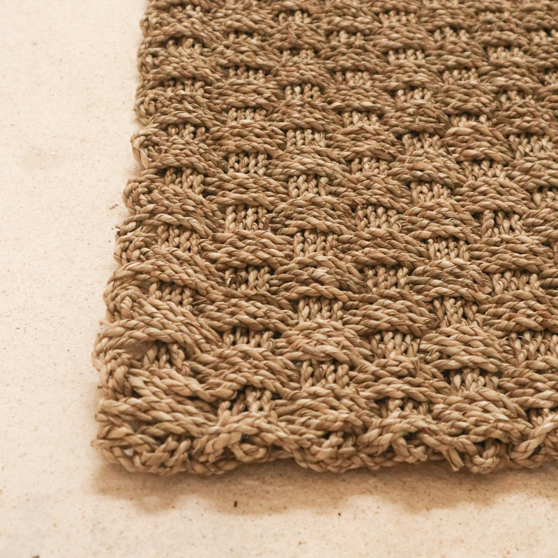 Seagrass Rug 72x45 cm Handwoven from Natural Fibres NIRAMA Rectangular Doormat Carpet