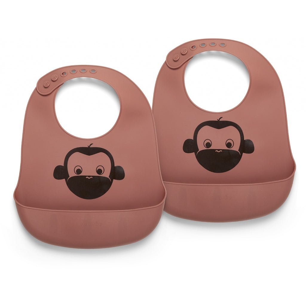 Alfie silicone short bib 2-pack with print