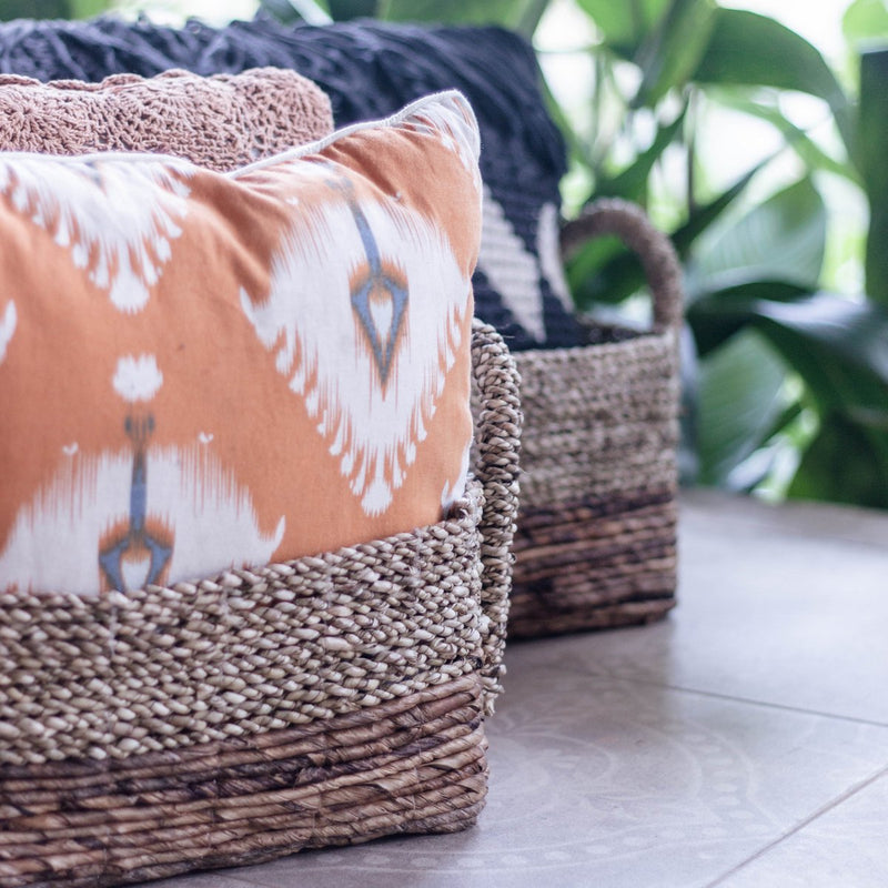 Storage Basket | Decorative Basket KAPAUKU made from Banana Fibre & Seagrass (2 sizes)