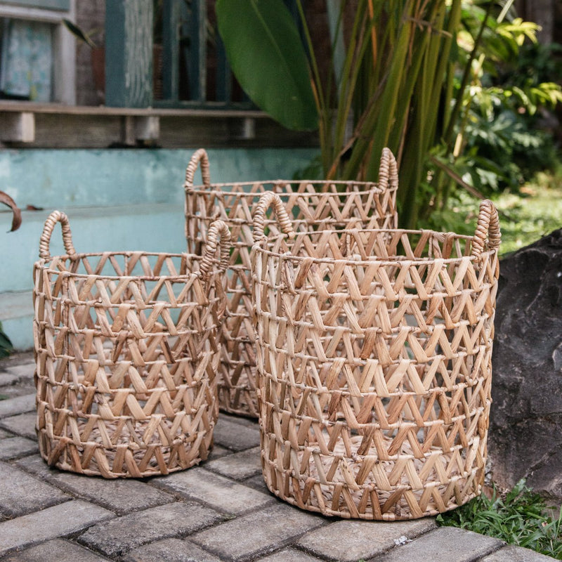 Laundry Basket | Plant Basket | Storage Basket NAILAKA made from Water Hyacinth (3 sizes)