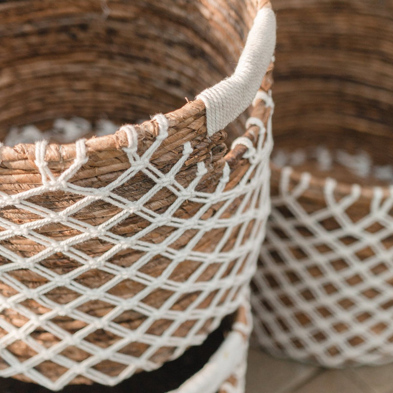 Storage Basket PURA | Plant Basket | Laundry Basket (white) made from Banana Fibre (3 sizes)